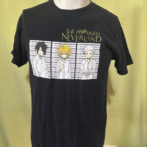 The Promised Neverland Anime Men's Black T Shirt Size Medium